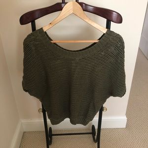American Eagle army green crochet top